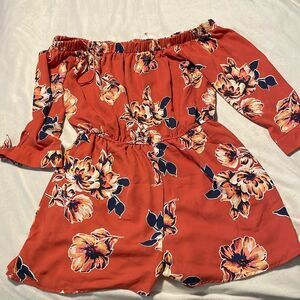 As You Wish Floral Romper Small Early fall summer